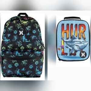 NEW! Hurley Ocean Fullsize Backpack and Lunchbox NWT